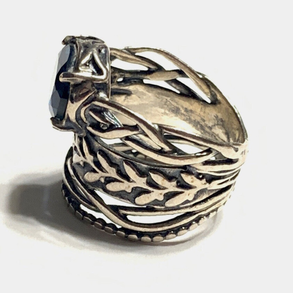 Or Paz Sterling Silver Blue Topaz Ring (size 6) - Picture 6 of 7